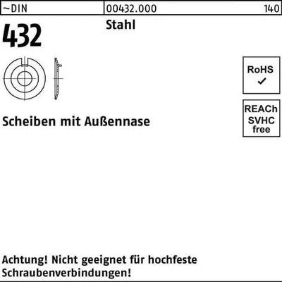 Produktbild von Reyher  Scheiben DIN 432 Stahl 28 (25 Stück)