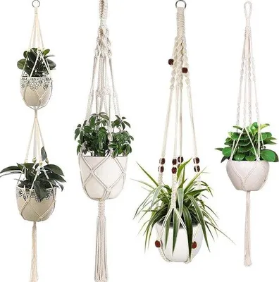 Produktbild von Boho Macramé Pflanzenhänger aus Baumwolle