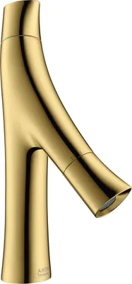Produktbild von 2-Griff-Waschtischmischer AXOR STARCK ORGANIC 80 DN 15 m ZAG G 1 1/4 polished gold optic mit Zugstangen-Ablaufgarnitur G 1 1/4 polished gold optic