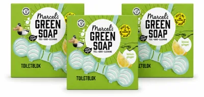 Produktbild von 3 x Marcel's Green Soap WC-Stein - Zitrone & Ingwer - Vorteilspackung - 3 Stücke
