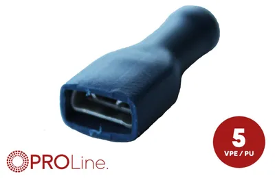 Zdjęcie produktu dla Złączka kablowa płaska, 1,5mm²-2,5mm²/6,3mm, niebieska, STVI, 5 sztuk