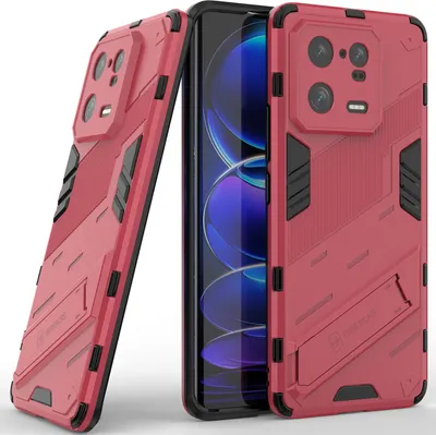 Produktbild von Armor Hülle für Xiaomi 13 Pro, Hybrid PC TPU Bumper Stoßfestes Schutzhülle mit Standfunktion Rosa