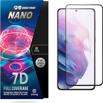 Image de Crong 7D Nano Verre flexible - Verre hybride 9H incassable pour tout l'écran du Samsung Galaxy S21