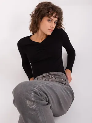 Produktbild von Basic Feel Good Langarm-T-Shirt für Frauen Cacía schwarz S/M