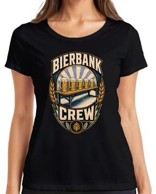Zdjęcie produktu dla Koszulka damska "Bierbank Crew  Stammtisch Trinken Party Lederhose", czarna, rozmiar 3XL