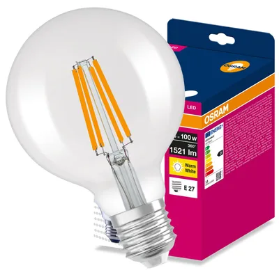Zdjęcie produktu dla Lampa LED E27 Kula 11W = 100W 1521lm 2700K Ciep³a 300° Filament VALUE Osram, Obraz wygenerowany przez AI
