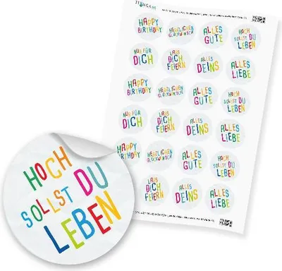 Produktbild von 24 x itenga Sticker „Glückwünsche Kids“ (Motiv 77)