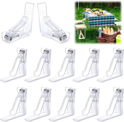 Obrázek produktu pro 20 svork na ubrusy, plastové svorky na ubrusy, nastavitelné svorky na ubrusy s pružinou pro kuchyň, kancelář, restauraci, piknik