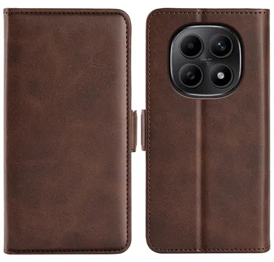 Productafbeelding van MobyDefend Hoesje - Geschikt voor Xiaomi Redmi Note 15 5G  -  Luxe Wallet Book Case (Sluiting Zijkant) - Bruin