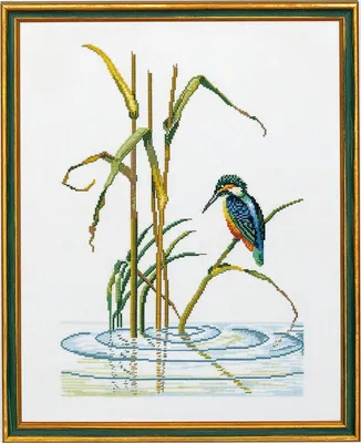 Zdjęcie produktu dla Zestaw do haftu krzyżykowego Eva Rosenstand "Zimorodek", wzór liczony, 40x50cm