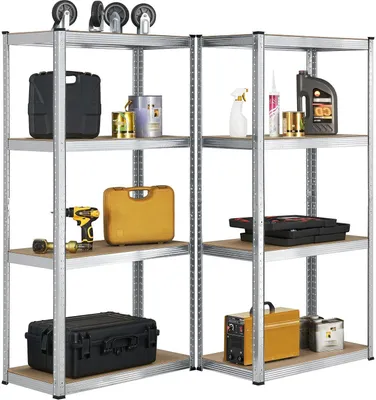 Produktbild von Juskys Lagerregal Easy 2er Set 160x80x40 cm - max. 640 kg - Metall Regale Silber