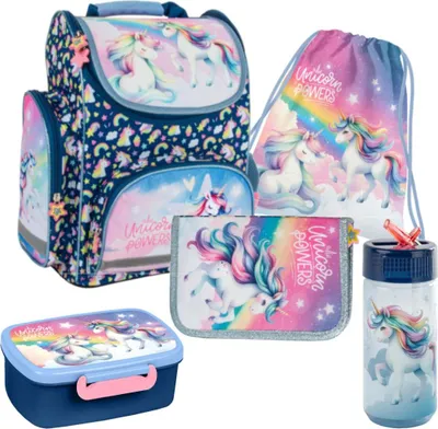 Produktbild von Schulranzen Schulset für Mädchen 5-teilig Einhorn 16 Derform