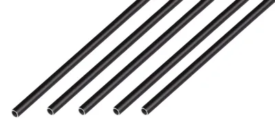 Zdjęcie produktu dla Alberts 5 x rura okrągła, aluminium, anodowane na czarno, Ø8 x 1 mm, długość 2 m