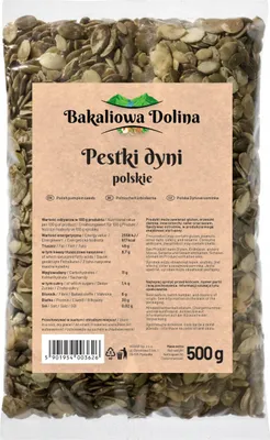 Zdjęcie produktu dla Pestki dyni 500 G - Obrane - Dodatek do sałatek - Składnik do pieczenia - Idealne do chleba z pestkami dyni - Niesolone