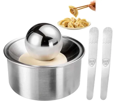 Dumpling-Maker aus Edelstahl, rund, antihaftbeschichtet, manuell