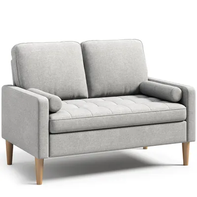 Zdjęcie produktu dla Sofa dwuosobowa BEALIFE 120 x 75 cm z sprężynami | Do małych mieszkań i domowego biura | Jasnoszary/ciemnoszary Klasyczne sofy | AR38