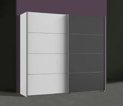 Image de Armoire suspendue Valencia, 225 cm, blanc et gris verre