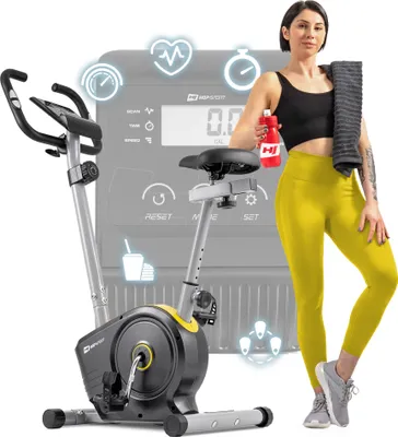 Produktbild von Hop-Sport Heimtraier Fahrrad für Zuhause HS-2050H mit 7kg Flywheel System gelb