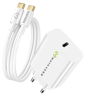 Immagine prodotto di Mayaxess, alimentatore da 20 W per Galaxy S26 Ultra + cavo USB-C da 1 m, bianco