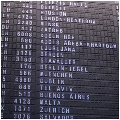 Produktbild von Wallario Möbeldesign / Aufkleber, geeignet für Ikea Lack Tisch - Flughafen Abflugtafel in 55 x 55 cm