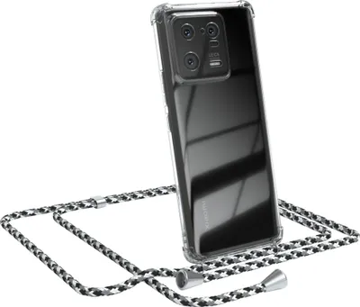 Produktbild von EAZY CASE Handykette kompatibel mit Xiaomi 13 Pro, Handyhülle mit Umhängeband, Handykordel, Schutzhülle Clear, Band in Schwarz