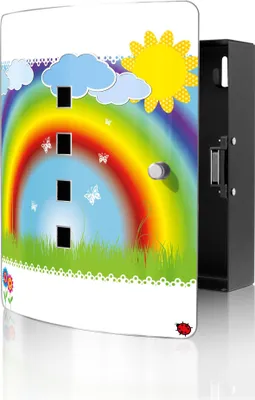Produktbild von banjado Design Schlüsselkasten aus Edelstahl für 10 Schlüssel, Schlüsselschrank 24 x 21,5 x 7cm groß mit Magnetverschluss,  Regenbogen [BWSK 10232]