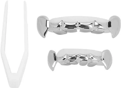 Productafbeelding van Halloween-accessoire - 4 stuks - Verguld - Herbruikbaar - Veilig - Kunstgebit