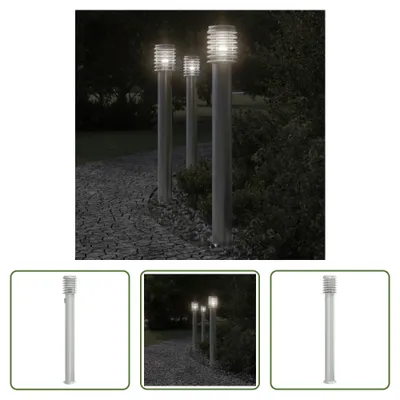 Immagine prodotto di The Living Store Luce di percorso con presa argento 110 cm in acciaio inox