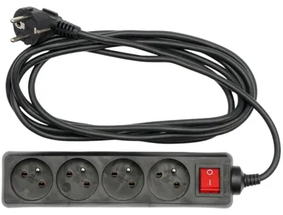 Produktbild von Steckdose Verteilerkabel 4er Mehrfachsteckdose Eurostecker C 4-fach Leiste 1,5m