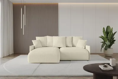Produktbild von ALTDECOR Ecksofa mit Schlaffunktion und Bettkasten ONESK-L-v1 216x177x72 cm  Beige - Corner Sofa Eckcouch Couch L-Form  angeordnet Schlafcouch Ausziehbar Wohnlandschaft