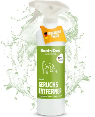 Produktbild von BactoDes® Animal Ready Geruchsneutralisierer – Effektiver Geruchsentferner gegen Tiergerüche wie Katzenurin u. v. m., gebrauchsfertig 1 L