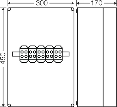 Produktbild von HENSEL HENS Kabelabzweigkasten K 9951, K 9951 6-95 qmm 3phasig, 5pol. Klemme K 9951