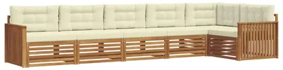 Immagine prodotto di vidaXL Set divani da esterno con cuscini 6 pezzi Naturale e Crema