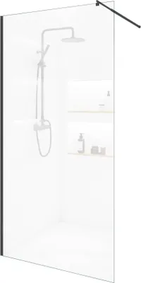 Produktbild von HOME DELUXE - Duschabtrennung - BAKI - Breite: 160 cm, Profil Schwarz, Klarglas, Aluminiumrahmen - 10 mm ESG - Sicherheitsglas I Walk in Dusche, Duschwand, Duschtür