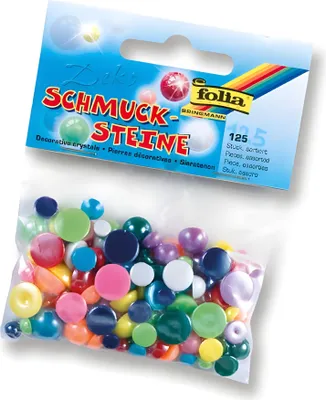 Zdjęcie produktu dla Folia ozdobne kamienie szlachetne 125 sztuk, półkule z masy perłowej kolorowe