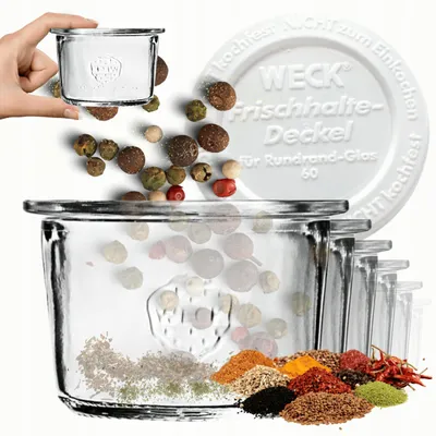 Produktbild von Weck 80ml Vorratsgläser mit Kunststoffdeckel, hitzebeständig, 6 Stück