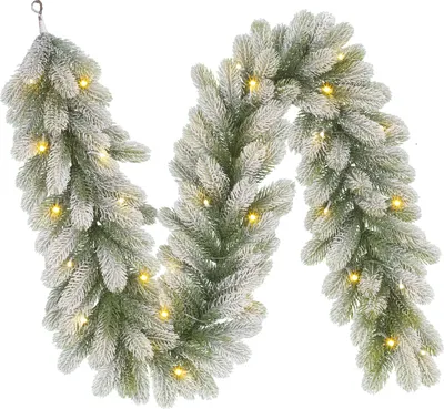 Image de Black Box Trees Guirlande de Noël Nigata avec lumières LED blanc chaud - L180 cm - Vert Frosted