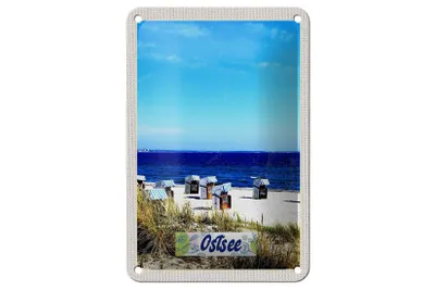 Produktbild von Blechschild Reise 12x18cm Ostsee Strand Ebbe und Flut Schild