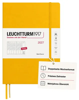 Obrázok produktu pre Plánovač LEUCHTTURM1917 na rok 2027, formát A5 (B5), dizajn: Kvet slnečnice, rozmery: 254 x 1
