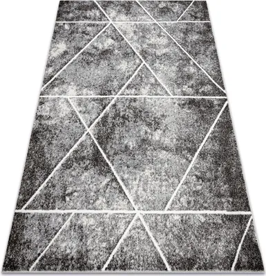 Zdjęcie produktu dla Dywan MATEO 8031/644 Nowoczesny, geometryczny, trójkąty - strukturalny szary 80x150 cm