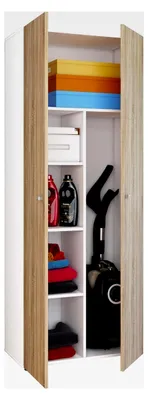 Produktbild von Besenschrank mit 6 Fächern | Maße: B. 70 x H. 178 x T. 40 cm | Haushaltsschrank | Mehrzweckschrank