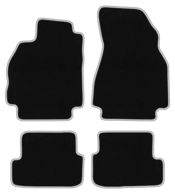 Produktbild von Fußmatten Velours Schwarz/Silber für Renault Megane II 2002-2008 Set 4-tlg