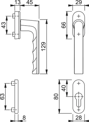 Produktbild von FTT-Halbgarnitur, PZ, Hamburg 0700/U26/49PNS, N 10, ALU schwarz matt