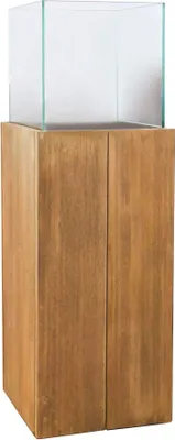 Produktbild von VIVANNO Windlicht Holz CANDELA Rechteckig, Antikbraun Maserung - 27x27x80 cm