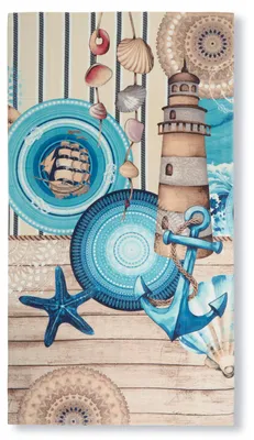 Produktbild von Beach towel HIP 100x180 cm - mandalas and maritime / beach theme