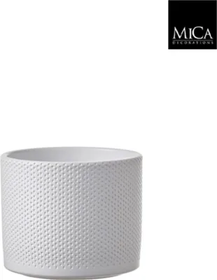 Image de Mica Decorations Pot de fleurs Era - 17x17x14 cm - Céramique - Blanc