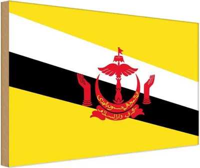 Produktbild von vianmo Holzschild 20x30 cm Bruneis Brunei Flagge Fahne Wappen