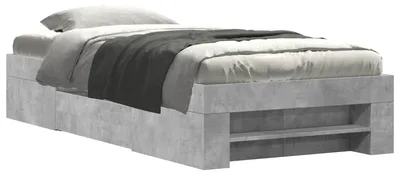 Produktbild von vidaXL Bettgestell mit Stauraum Betongrau 80 x 200 cm Holzwerkstoff