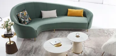 Produktbild von Rund Sofa + Couchtisch Modernes Sofa Wohnzimmer Couchtisch Möbel Komplett Set