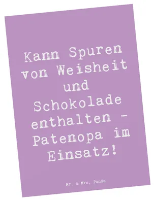 Produktbild von Mr. & Mrs. Panda Postkarte Spruch Patenopa und Weisheit - Lavendeltraum - Geschenk, herzerwärmende Sprüche, Lebensweisheiten, Patenschaft, Ansichtskarte, Postkarten